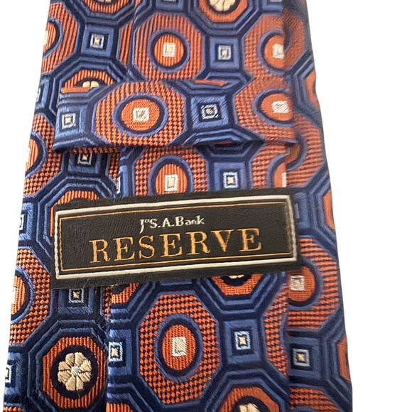 JOS. A. Bank Reserve Mens 100% Silk Tie Geometric Floral Pattern - Picture 3 of 7